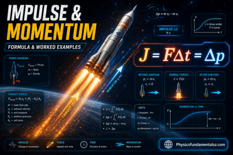 Impulse & Momentum: J = FΔt = Δp Formula & Worked Examples