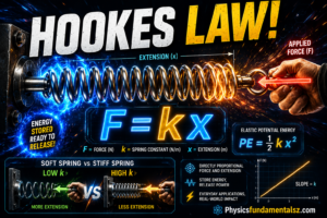 Hooke's Law F = kx: Spring Constant, Elastic PE & 3 Worked Examples