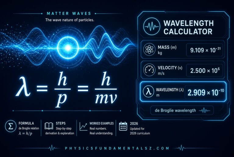 De Broglie Wavelength Calculator: Formula, Steps & Worked Examples 2026