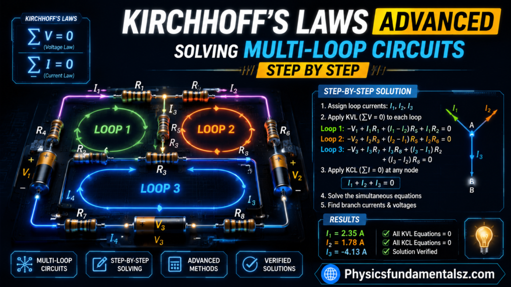 Kirchhoff's Laws Advanced: Solving Multi-Loop Circuits Step by Step