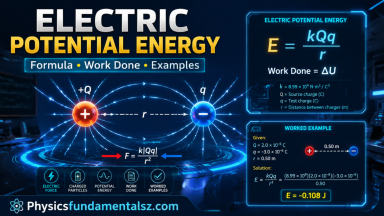 Electric Potential Energy: E = kQq/r, Work Done & Worked Examples