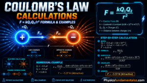 Coulomb's Law Calculations: F = kQ1Q2/r² Formula & Examples