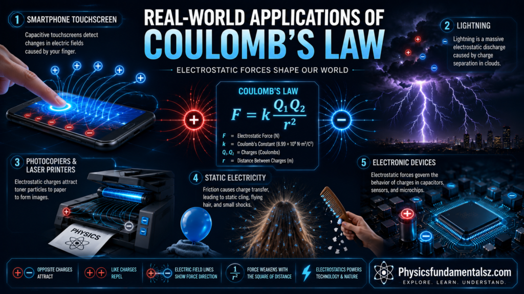 Coulomb's Law Calculations: F = kQ1Q2/r² Formula & Examples