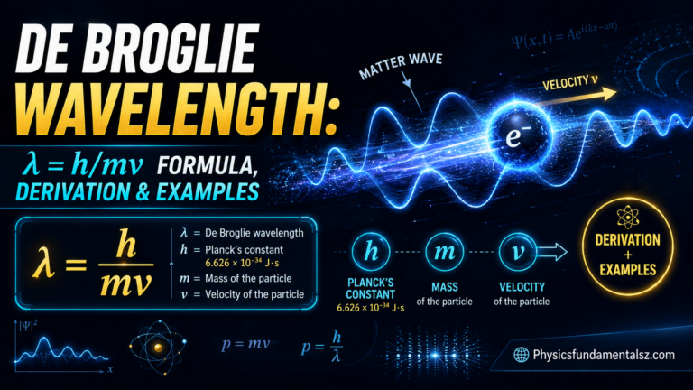 De Broglie Wavelength: λ = h/mv Formula, Derivation & Examples