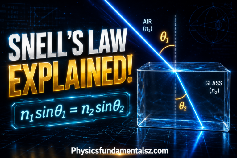 Snell's Law: n₁sinθ₁ = n₂sinθ₂, Derivation & Total Internal Reflection