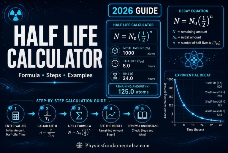 Half Life Calculator With Steps: Formula, Examples & Full Guide 2026