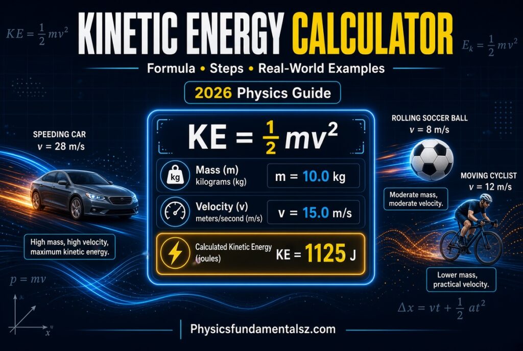 Kinetic Energy Calculator Physics: Formula, Steps & Real-World Examples 2026