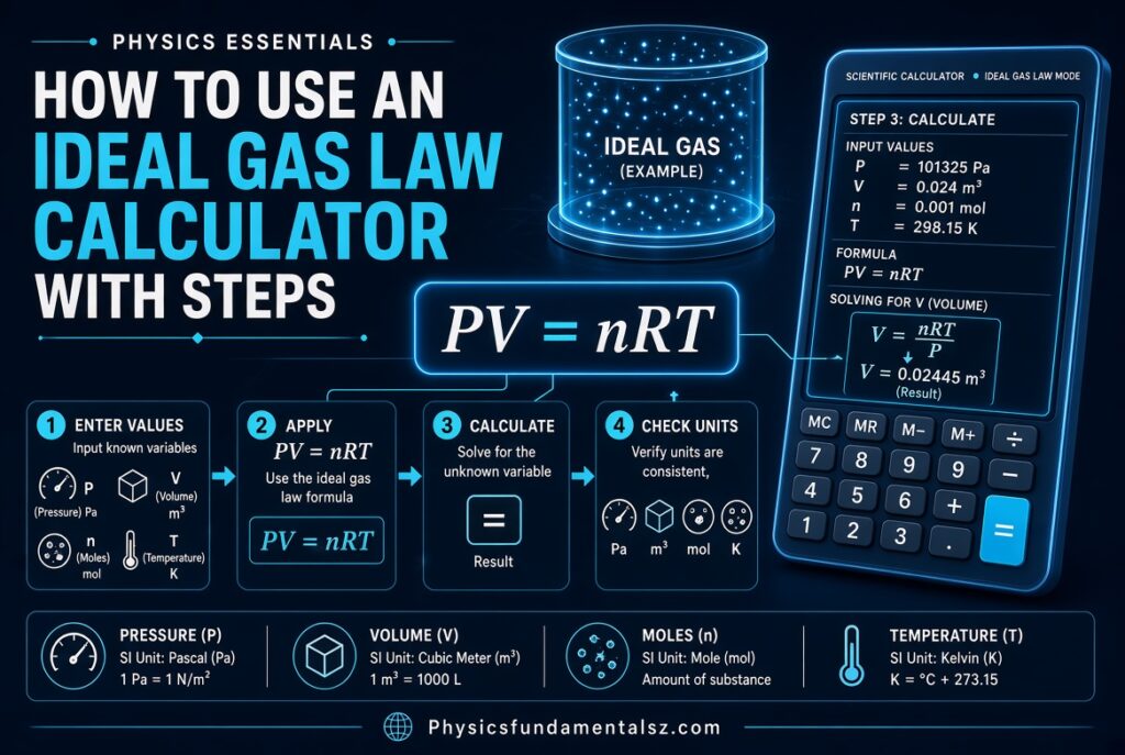Ideal Gas Law Calculator With Steps: PV = nRT Formula & Examples 2026