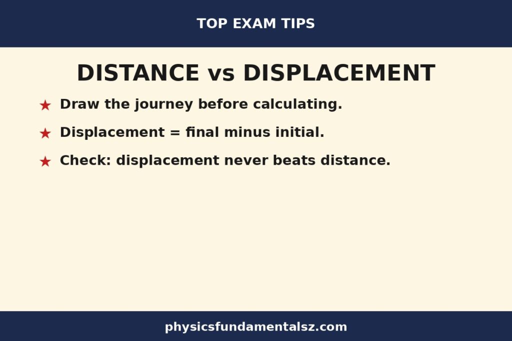 Distance vs displacement exam tips