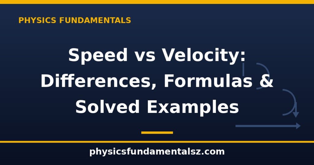 Speed vs velocity in physics — distance vs displacement explained with path diagram