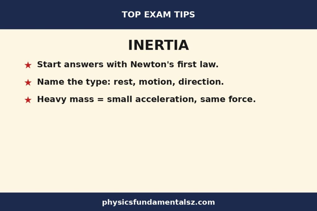 Inertia exam tips and common mistakes