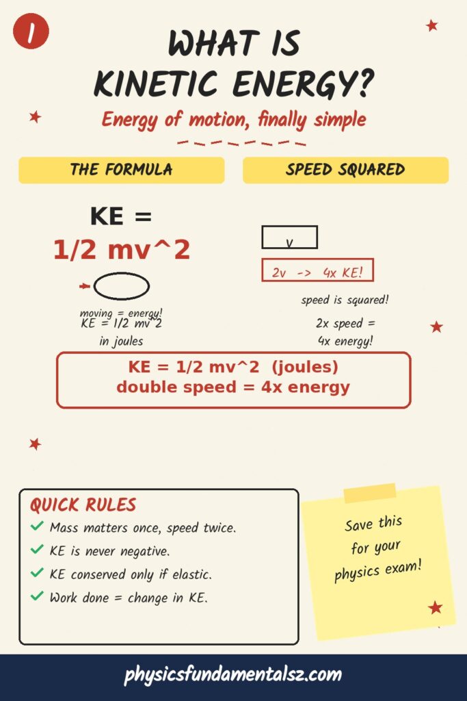 Kinetic energy in everyday life — examples of moving objects with KE = ½mv²